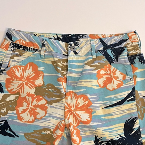 G Star Raw Elwood 5622 3D Mid Boyfriend Hawaii Aloha Print Jeans Pharrell 33x28 - Picture 6 of 16